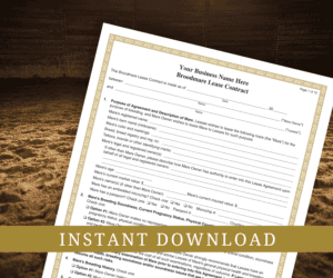 Equine Broodmare Lease Agreement Contract