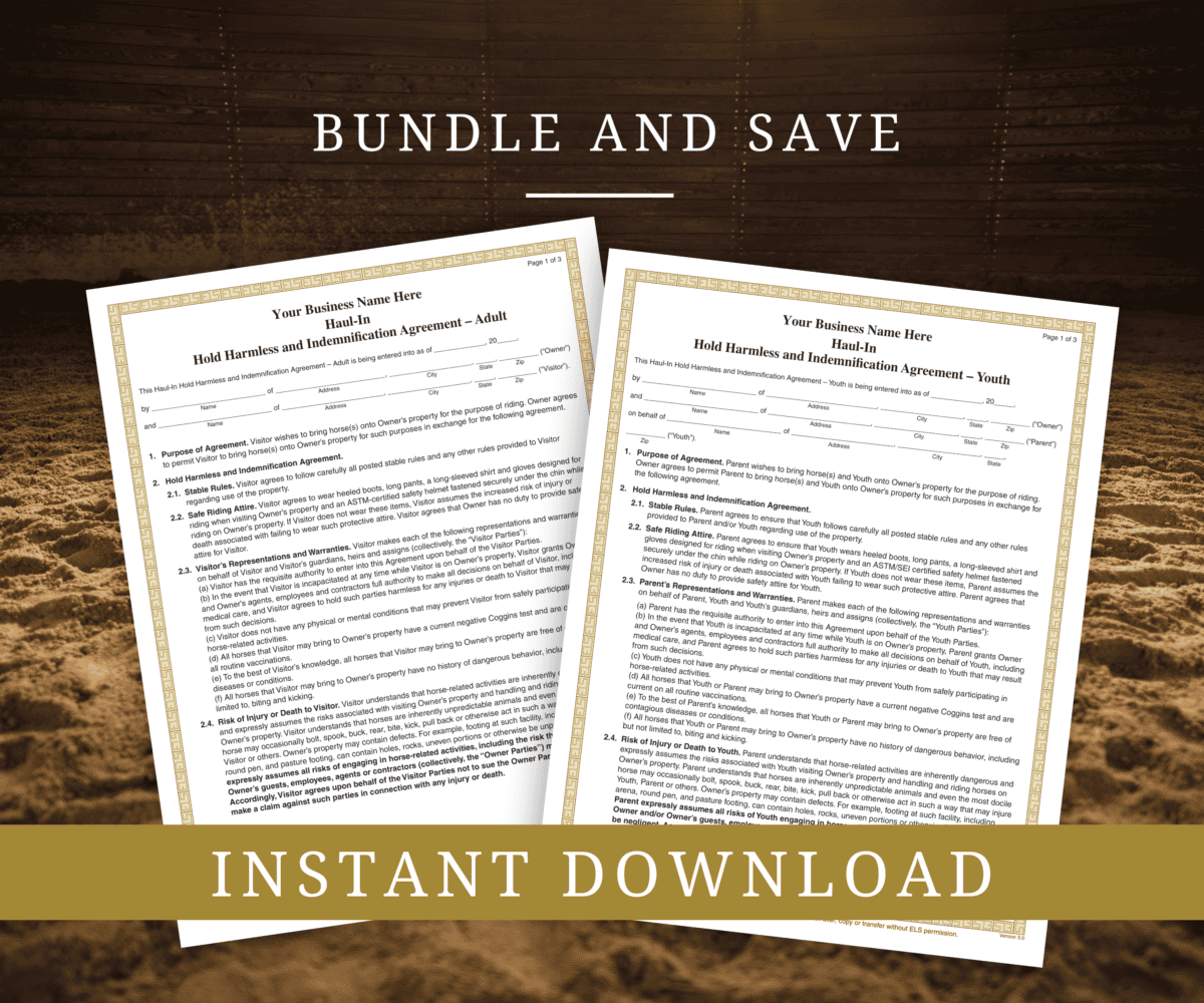 Equine Facility FullLease Agreement Equine Legal Solutions